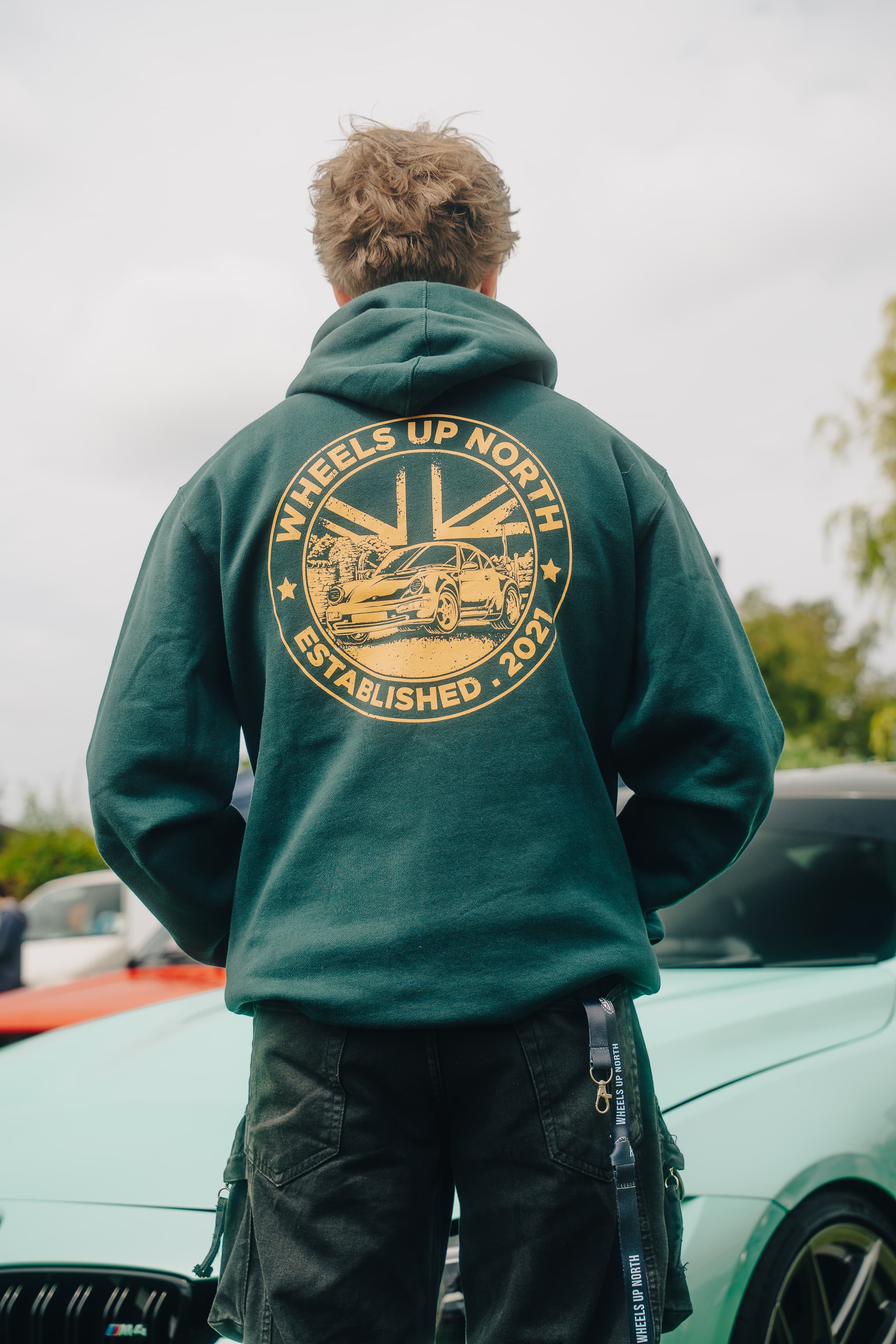 Grass 'Routes' Hoodie - Green - grass 'routes' back print on the green hoodie - a 964 porsche over the union jack